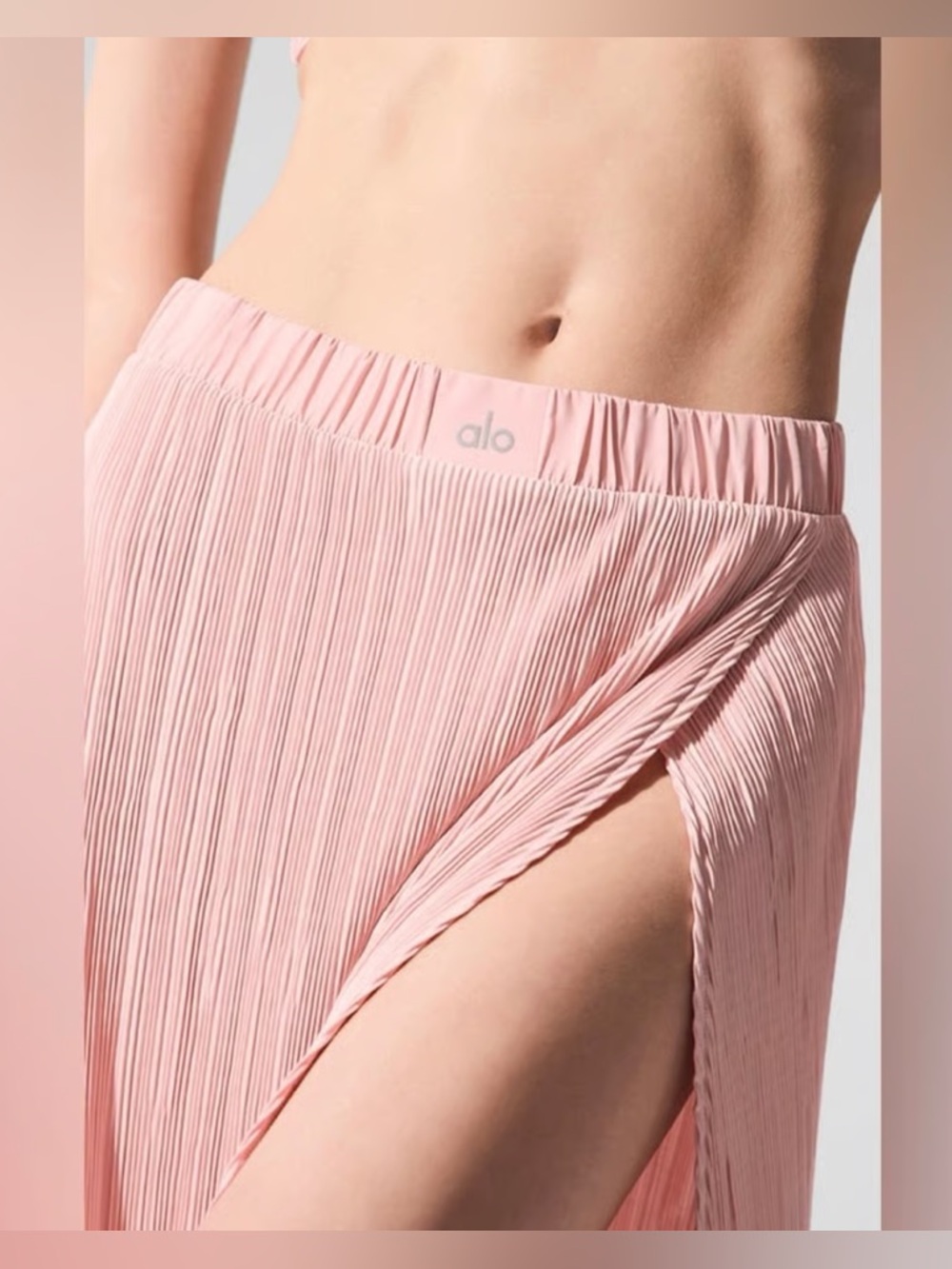 NWT Alo Micro Plisse Game On Long Skirt, Pink Quartz, XS - Picture 5 of 13